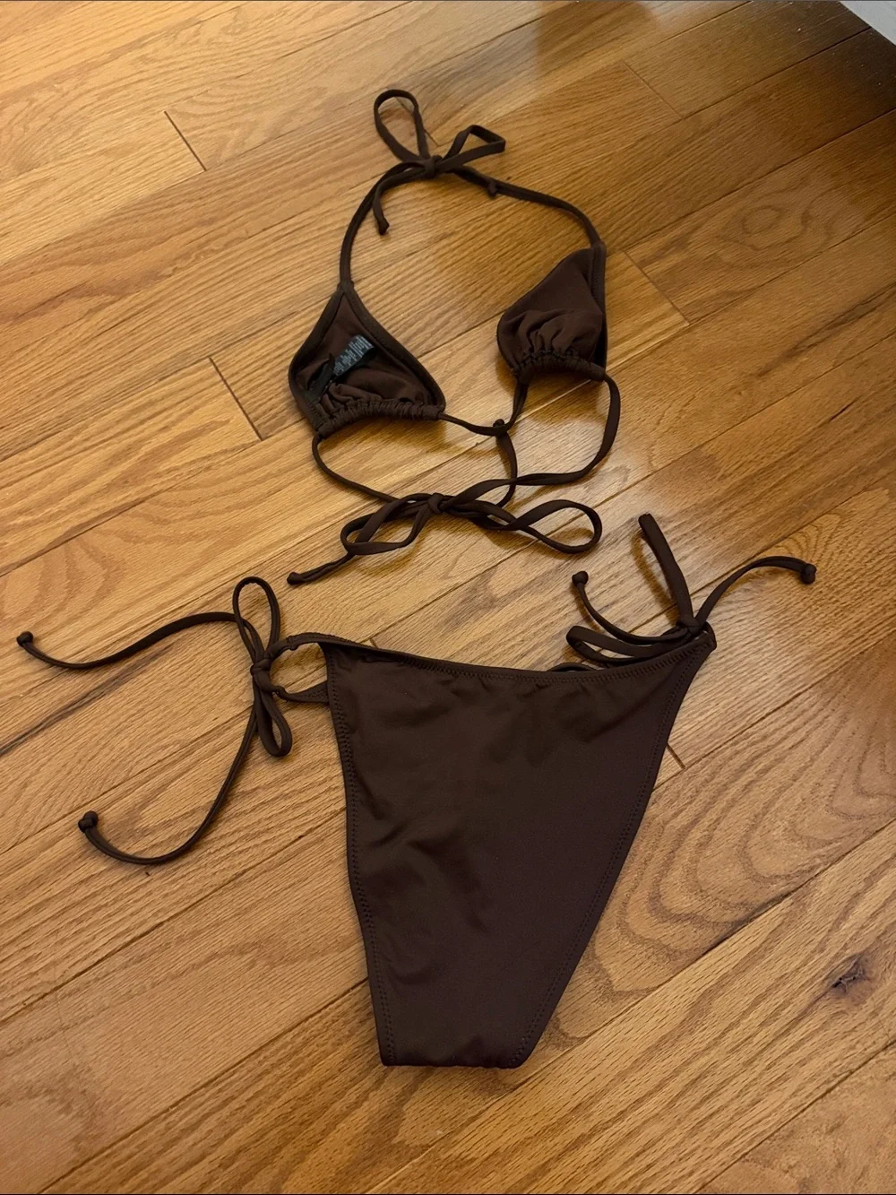 SKIMS Brown String Bikini Set